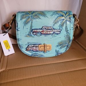 Brahmin BRIAR   Copa Cabana Blue Crossbody Bag with Gold Turn-Lock Nwt